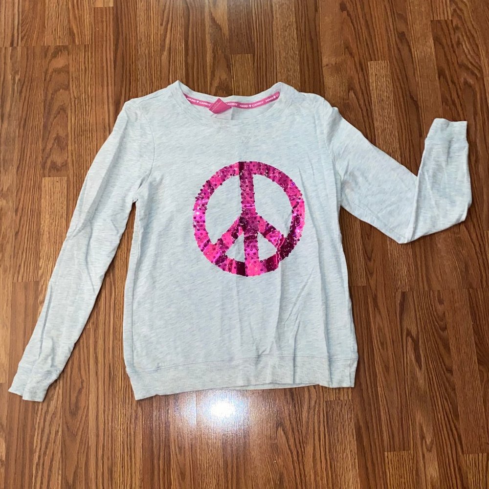 Sparkly Peace Sign Long Sleeve Shirt